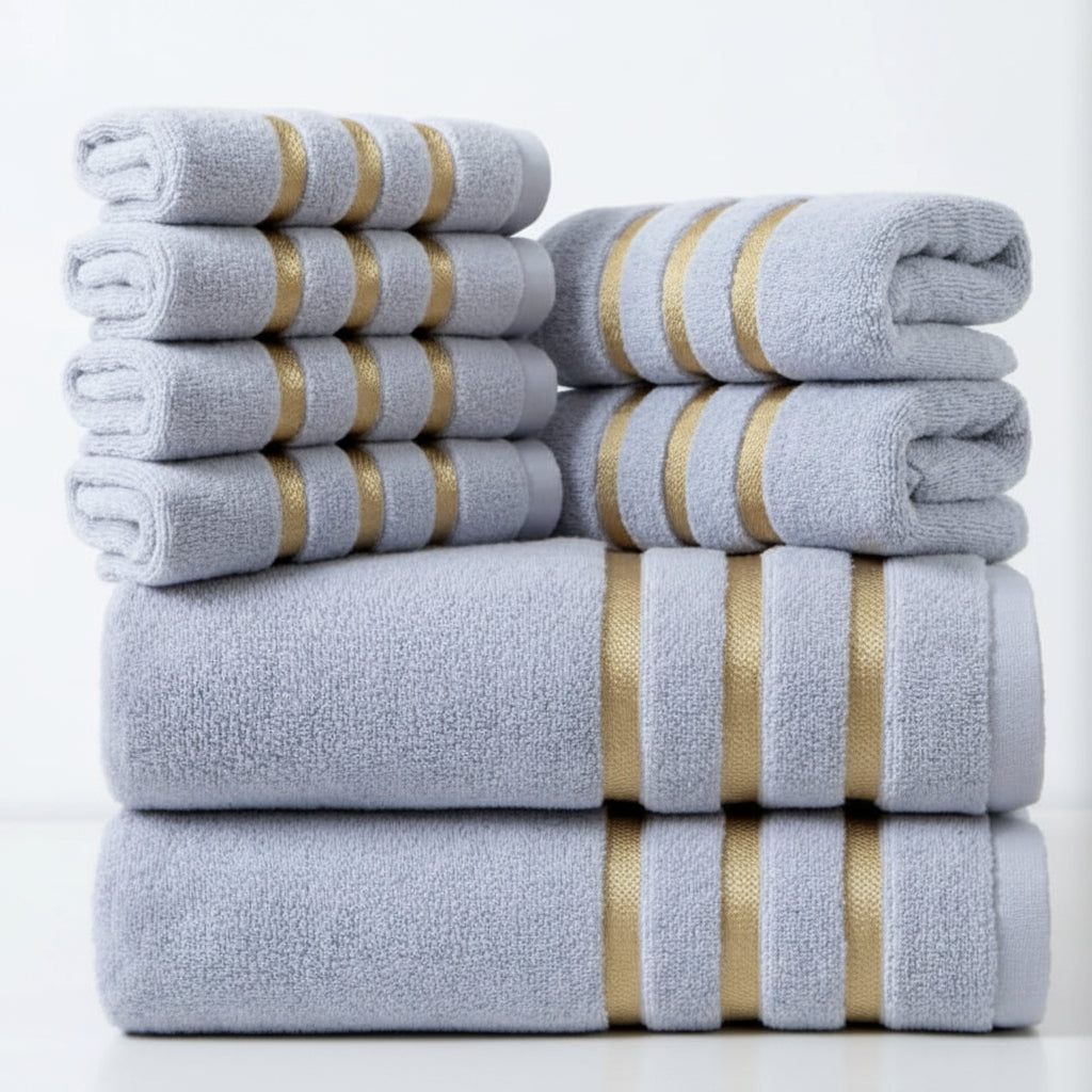 LUXEBLISS - 8-Piece Hotel-Quality Cotton Towel Set for Everyday Comfort 7