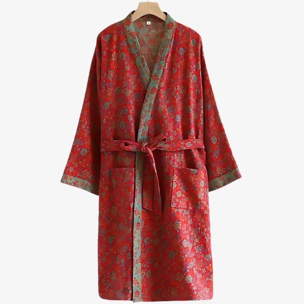 Naturerobe - Organic Cotton Kimono Bathrobe, Reversible Design for Men & Women 6