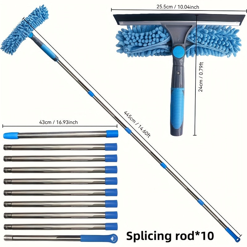 SKYSHINE - 2-in-1 Extendable High Window Cleaning Kit with Squeegee 5