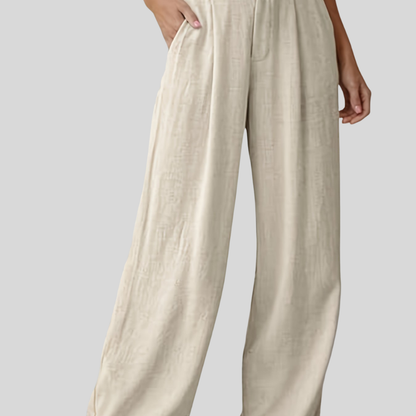 Elastic Waist Wide Pants