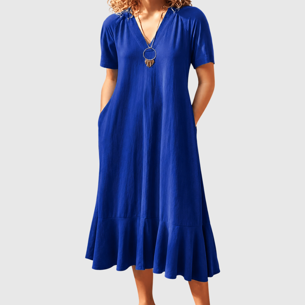 Elegant V Neck A Line Dress