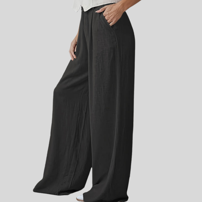 Elastic Waist Wide Pants