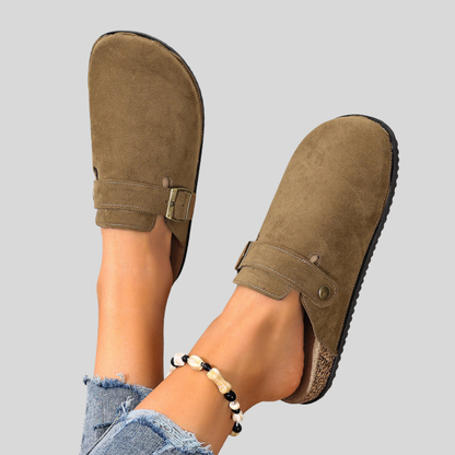 Buckle Comfort Leather Sandals