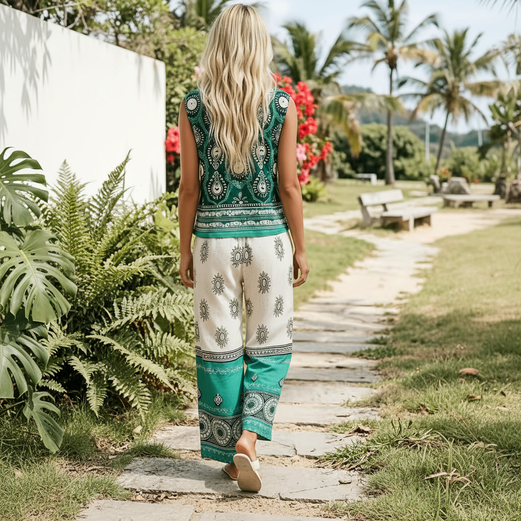 Bohemian Linen Print Vacation Set
