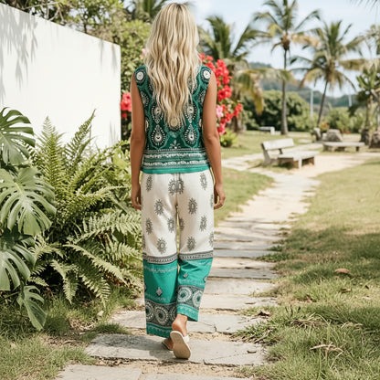 Bohemian Linen Print Vacation Set