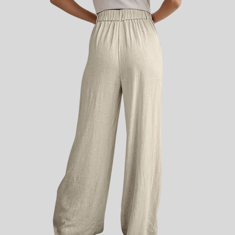 Elastic Waist Wide Pants
