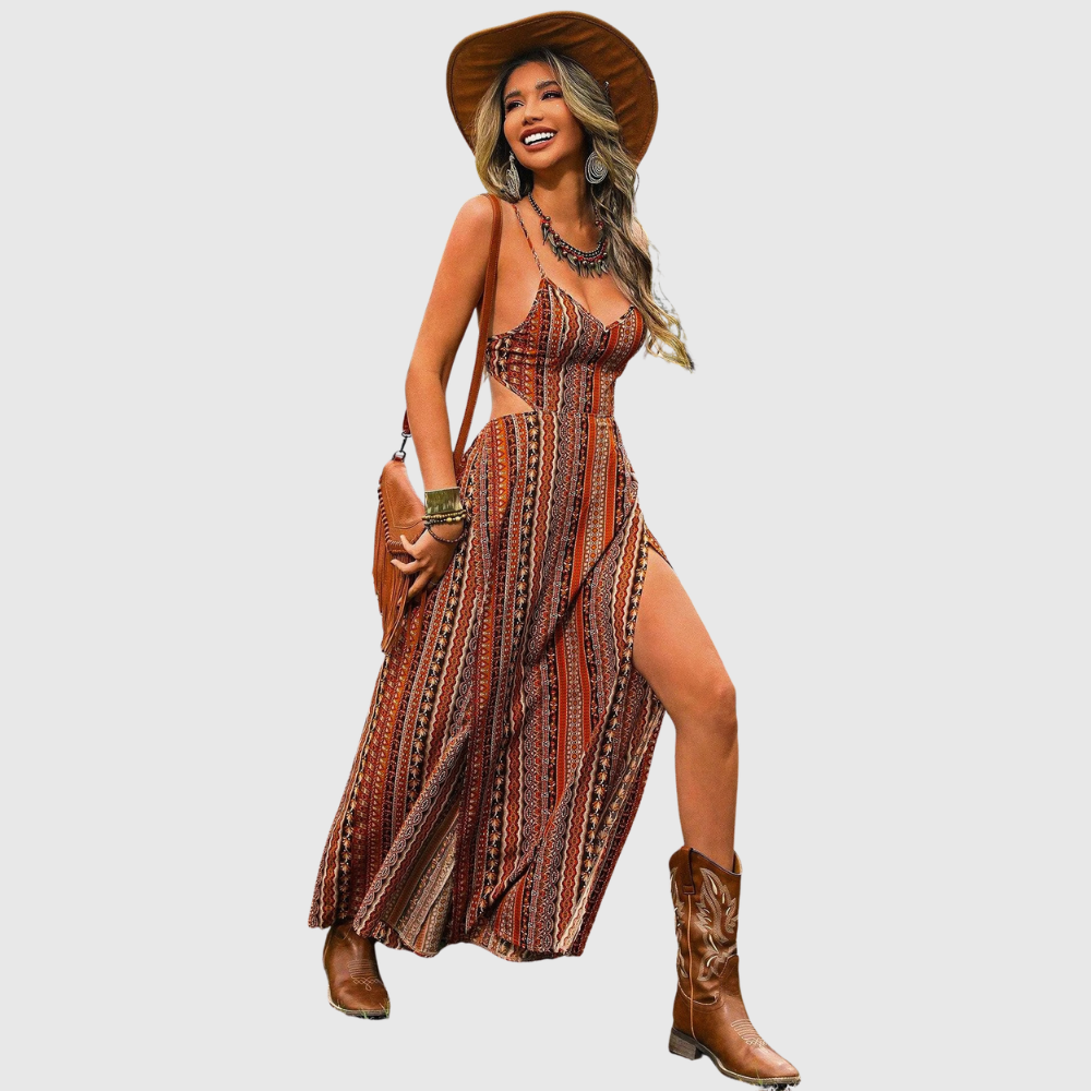 Women's Maxi Dress | Backless | High Slit | Floral Print | Multiple Sizes