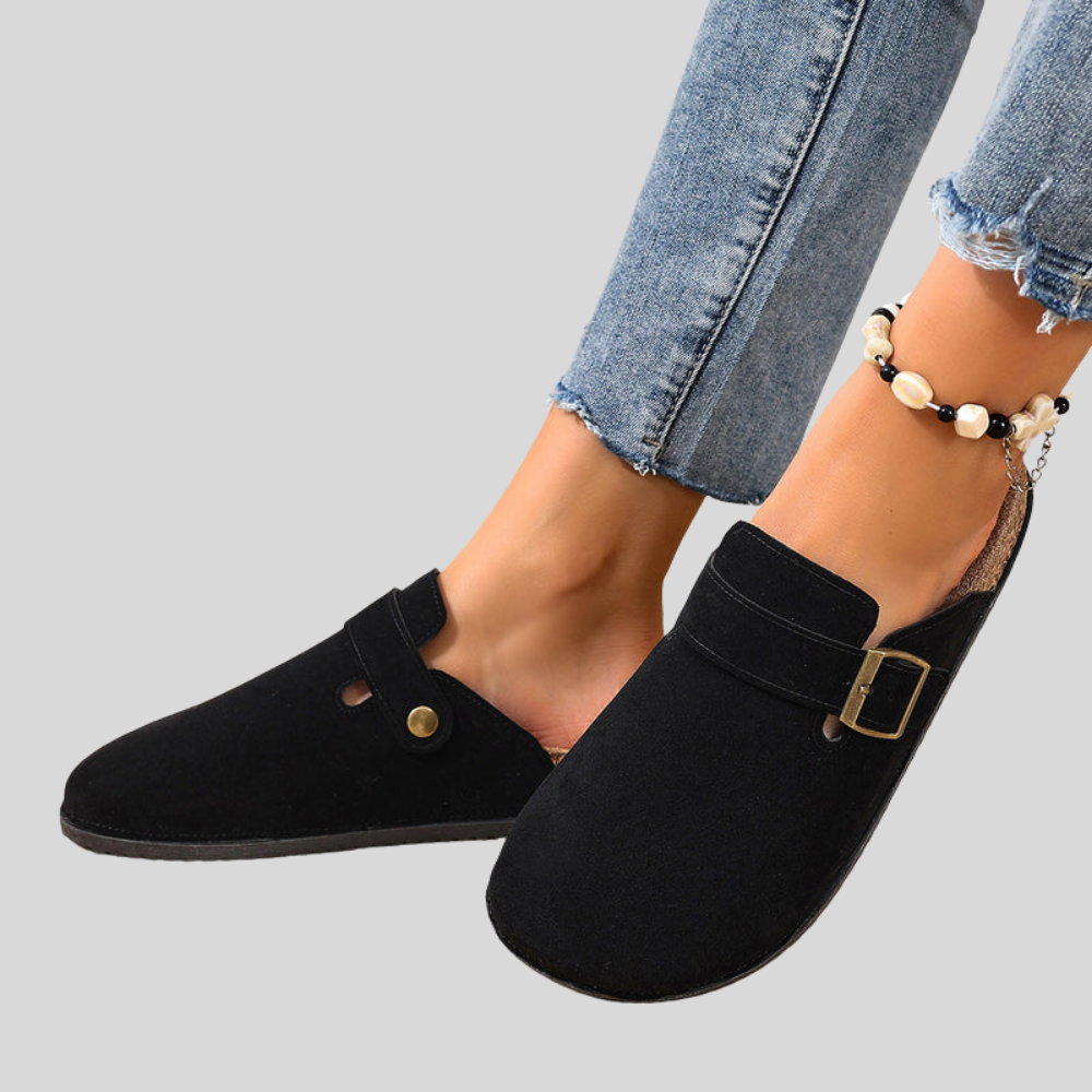 Buckle Comfort Leather Sandals