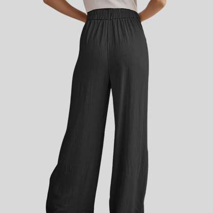 Elastic Waist Wide Pants