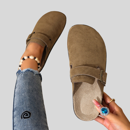 Buckle Comfort Leather Sandals