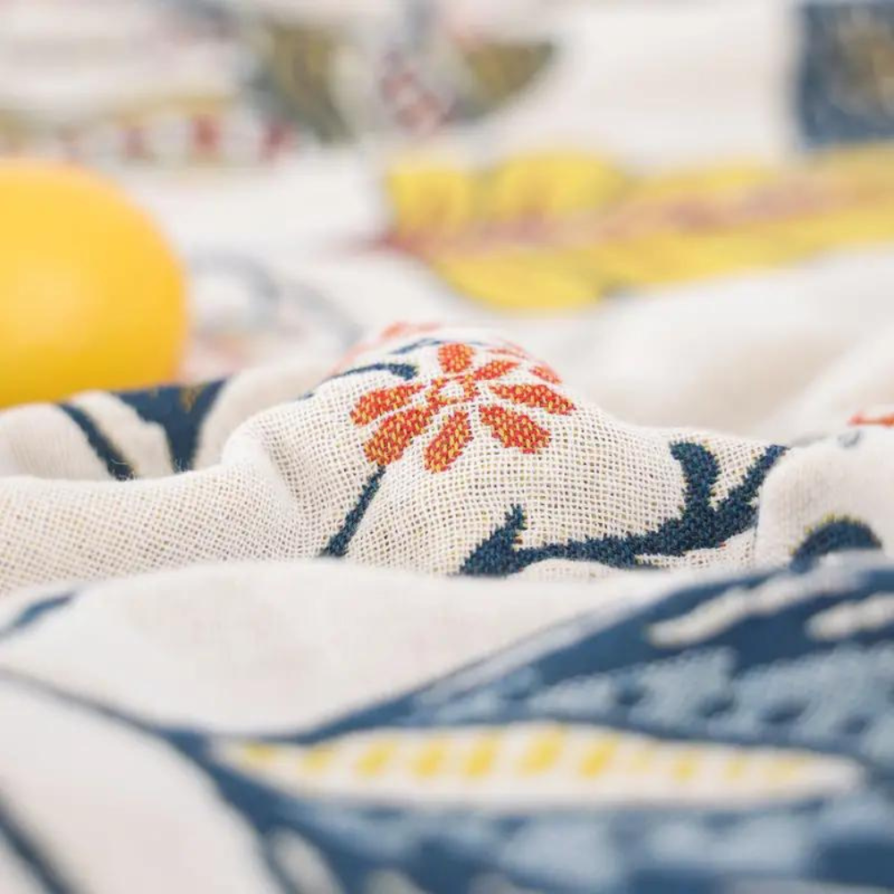 WILDFLORA – Rustic Botanical Blanket for Cozy Living Room Decor