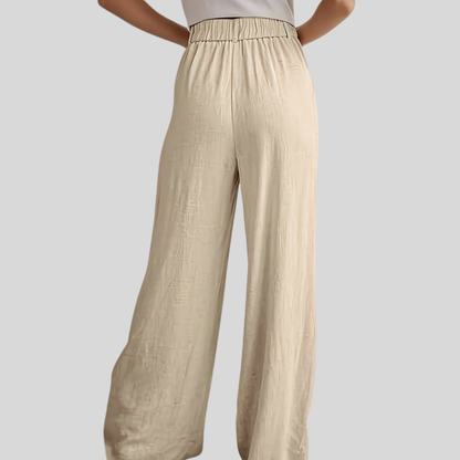 Elastic Waist Wide Pants
