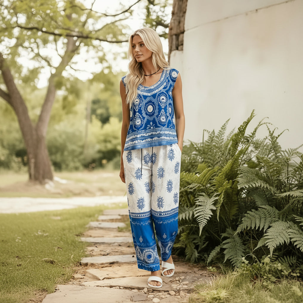 Bohemian Linen Print Vacation Set