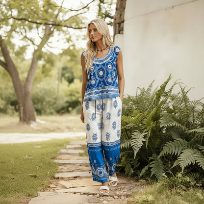 Bohemian Linen Print Vacation Set