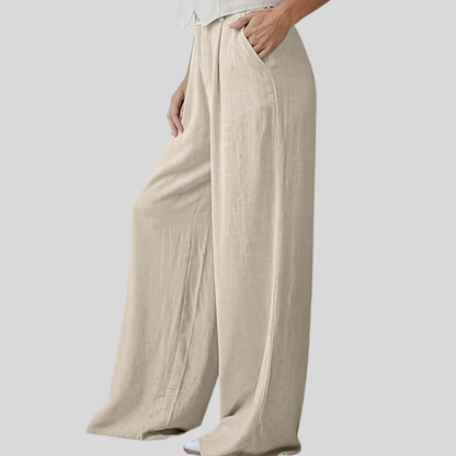 Elastic Waist Wide Pants