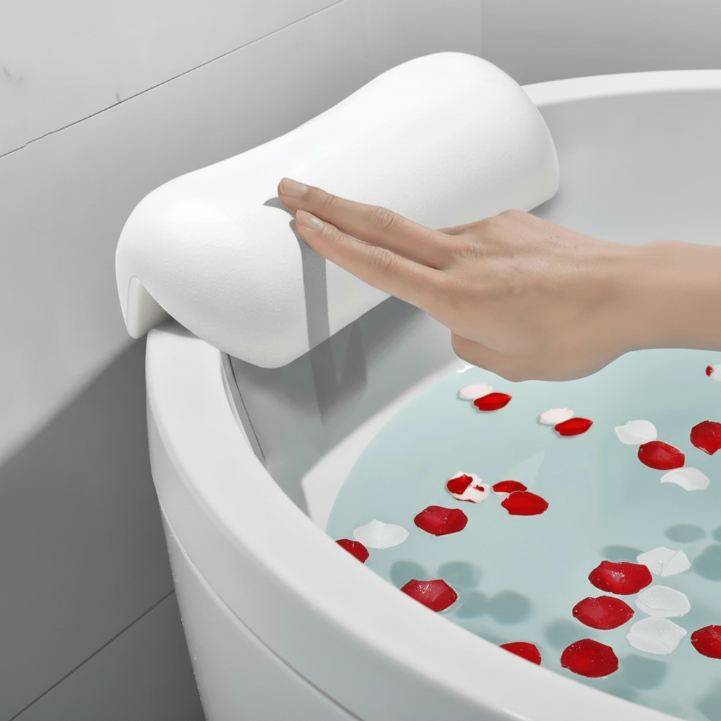 AquaCloud Bath Pillow - Ergonomic Waterproof Tub Cushion with Non-Slip Suction Cups 1
