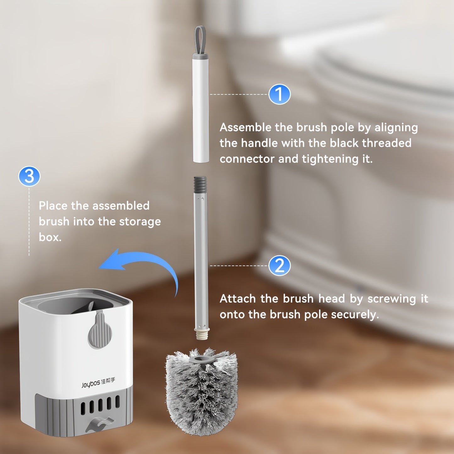 BristlePro - Long Handle Toilet Brush with Hygienic Holder for Effortless Cleaning 5