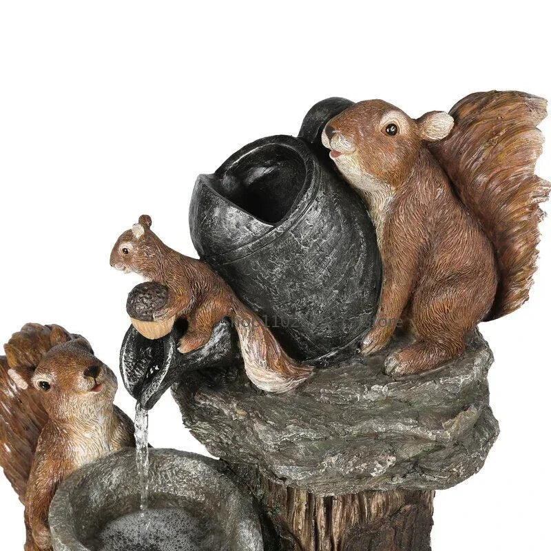Charming Duck and Squirrel Garden Figurine - Whimsical Outdoor Garden Statue 8