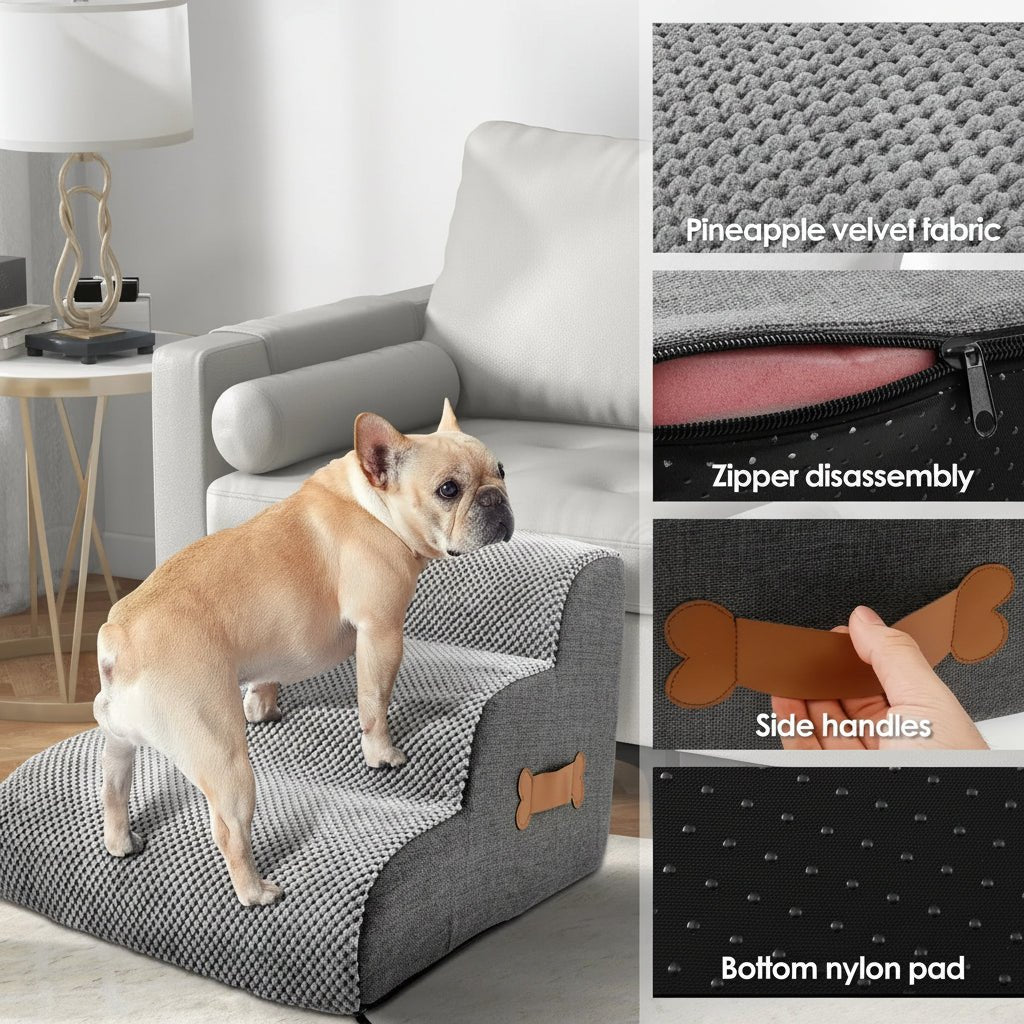 ComfyClimb - Soft Foam Dog Stairs with Joint-Friendly Design & Non-Slip Base 5