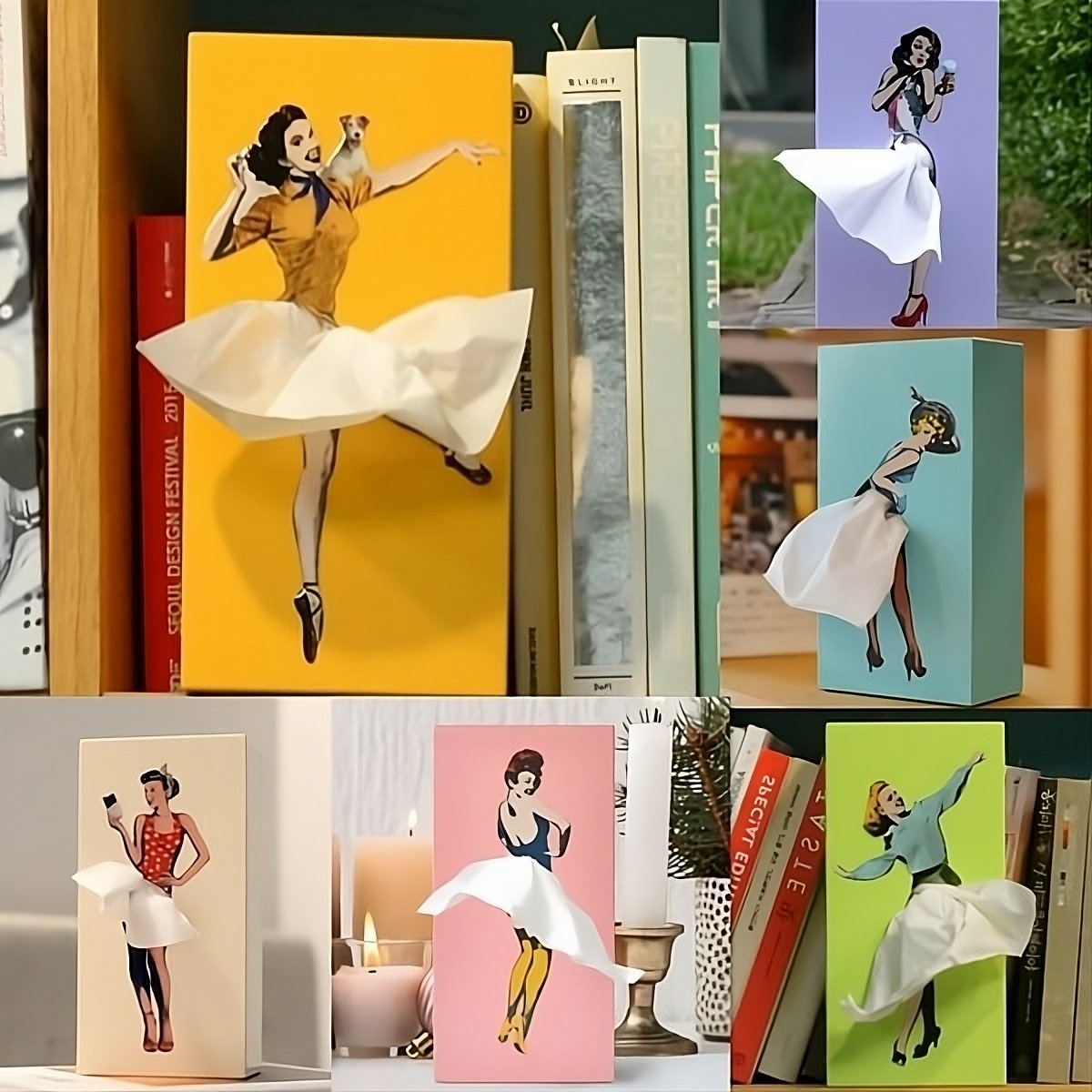 Creative Flying Skirt Tissue Box Cover - Whimsical Tissue Holder for Home Décor 0
