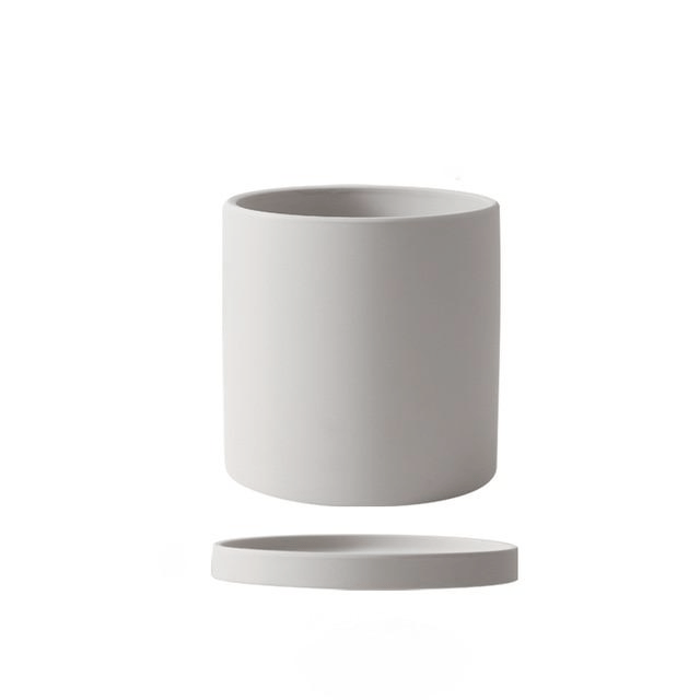 Elegant White Ceramic Flowerpot - Minimalist Design for Modern Home Décor 13