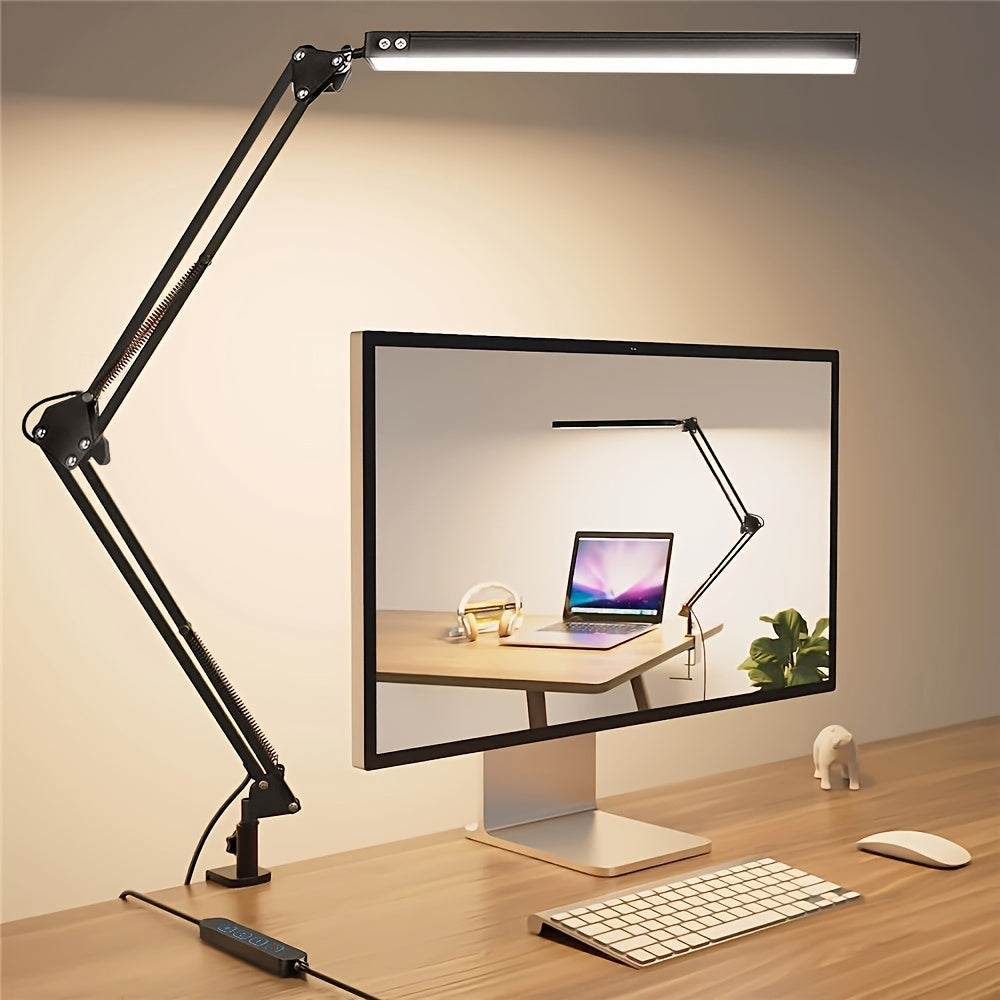 FlexiGlow - Adjustable Clip Lamp with 3 Color Temperatures & 10 Brightness Levels for Reading and Desk Use 0