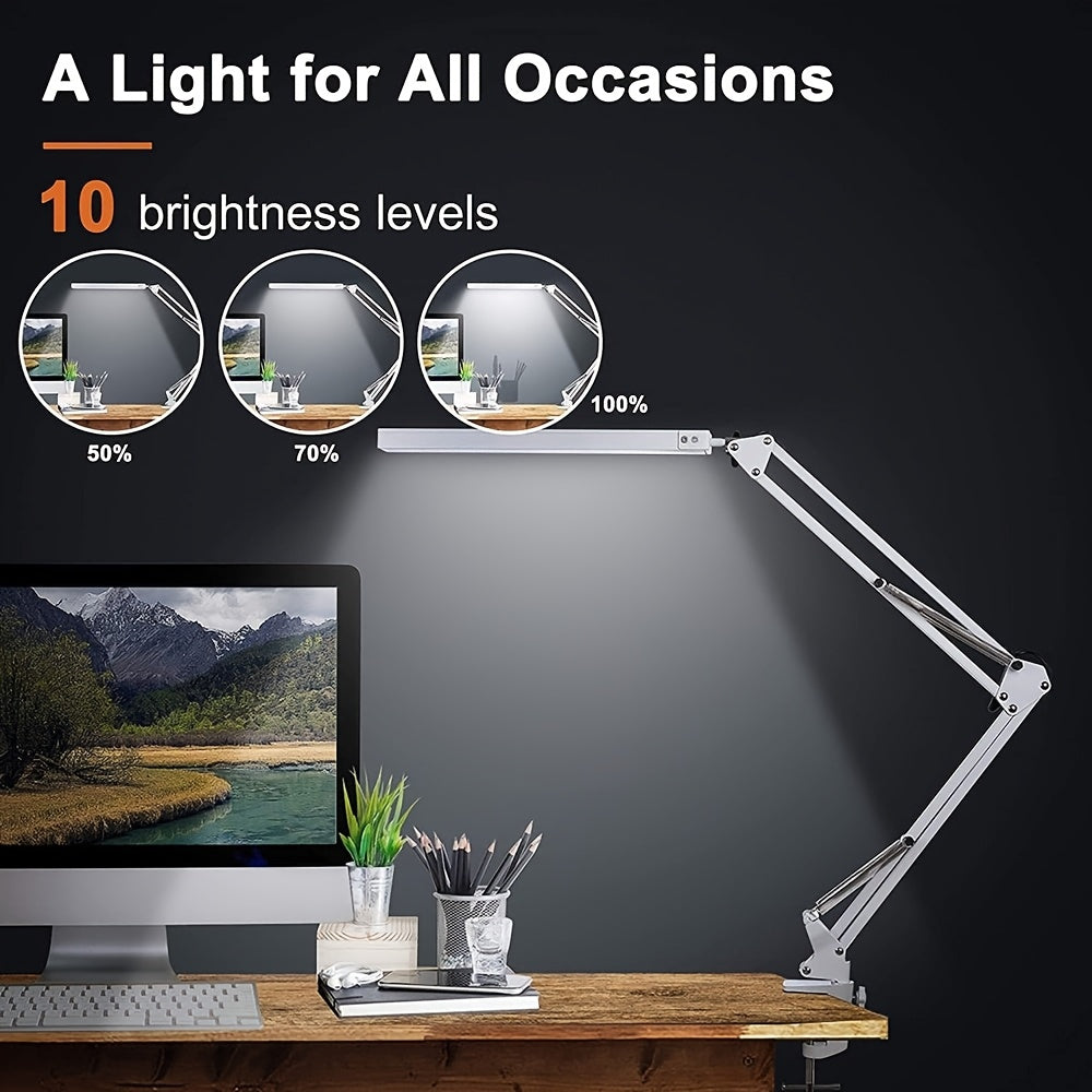 FlexiGlow - Adjustable Clip Lamp with 3 Color Temperatures & 10 Brightness Levels for Reading and Desk Use 5