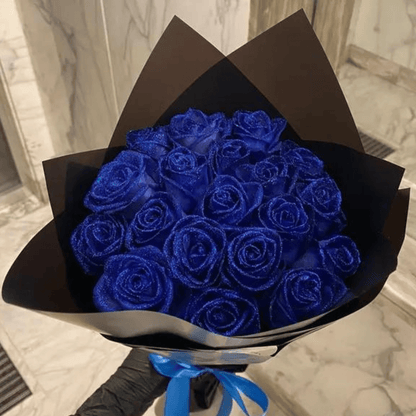 GlamRose - Glitter Artificial Rose, Faux Flower for Elegant Home Decor 0