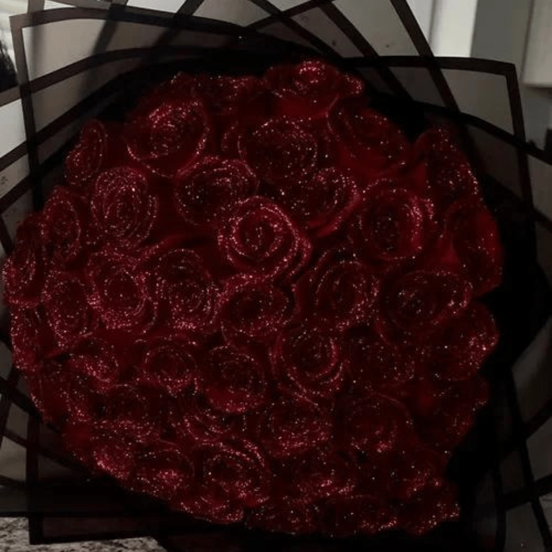 GlamRose - Glitter Artificial Rose, Faux Flower for Elegant Home Decor 1