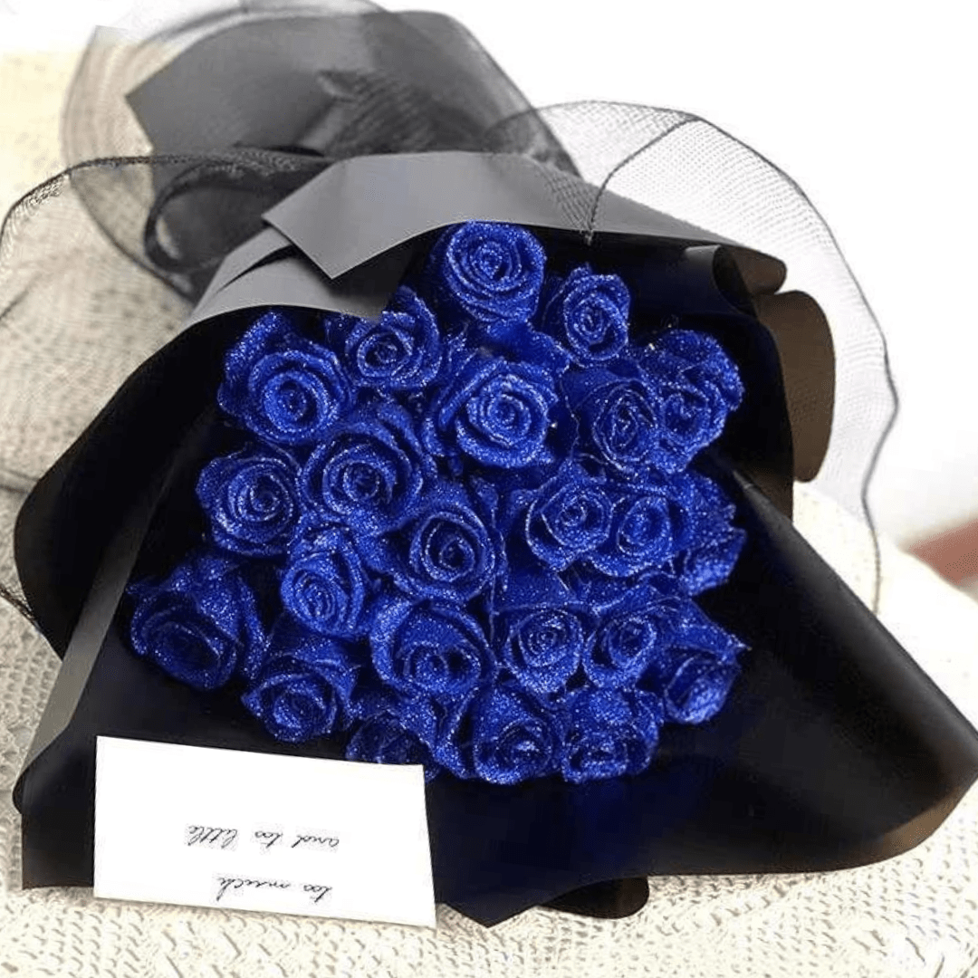 GlamRose - Glitter Artificial Rose, Faux Flower for Elegant Home Decor 3