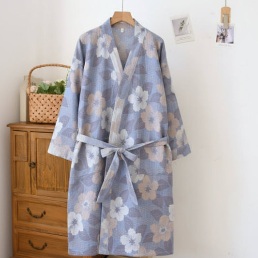 CALMROBE – Organic Cotton Kimono Bathrobe with Breathable Gauze Fabric