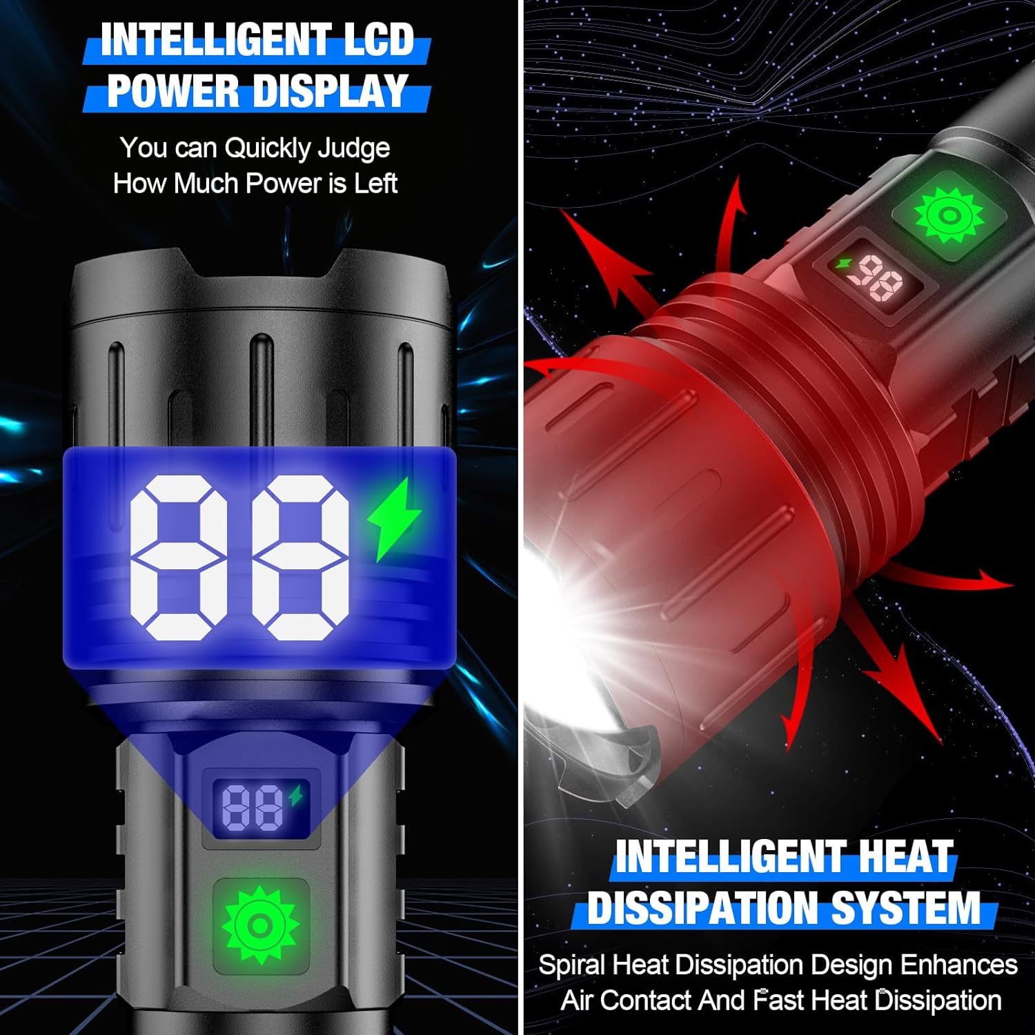 LUMINA TORCH - High-Output Tactical Flashlight with Rechargeable Battery & Power Bank Function 4