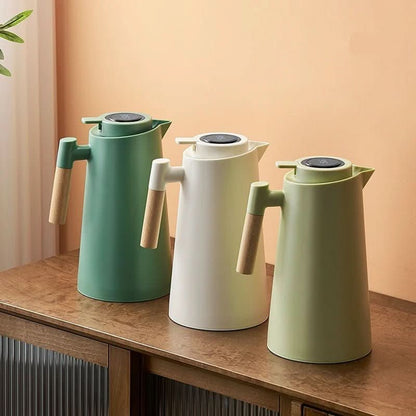 PURETHERMO – Double-Wall Thermal Carafe with Temperature Display and Wooden Handle