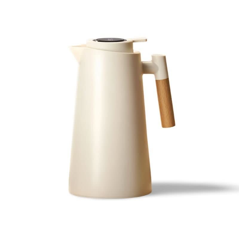 PURETHERMO – Double-Wall Thermal Carafe with Temperature Display and Wooden Handle