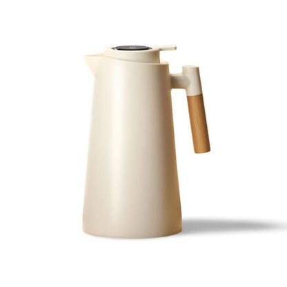 PURETHERMO – Double-Wall Thermal Carafe with Temperature Display and Wooden Handle