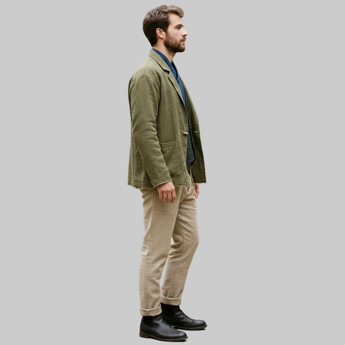 Casual Linen Blend Utility Jacket