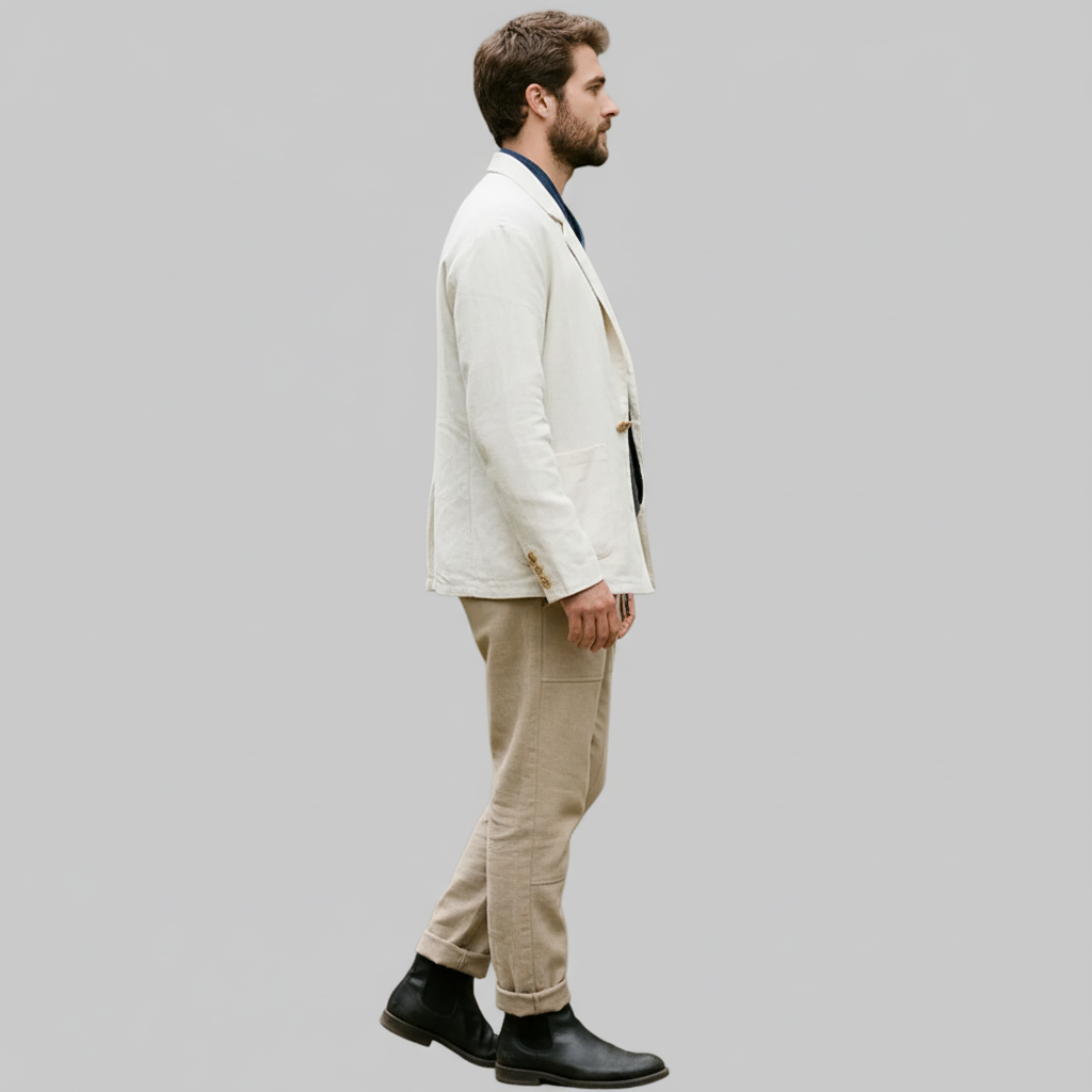Casual Linen Blend Utility Jacket