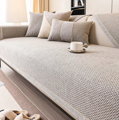 COMFYCOVER – Non-Slip Cotton Linen Sofa Throw Blanket for All-Season Comfort