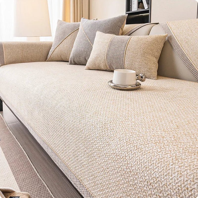 COMFYCOVER – Non-Slip Cotton Linen Sofa Throw Blanket for All-Season Comfort