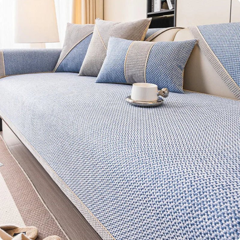 COMFYCOVER – Non-Slip Cotton Linen Sofa Throw Blanket for All-Season Comfort