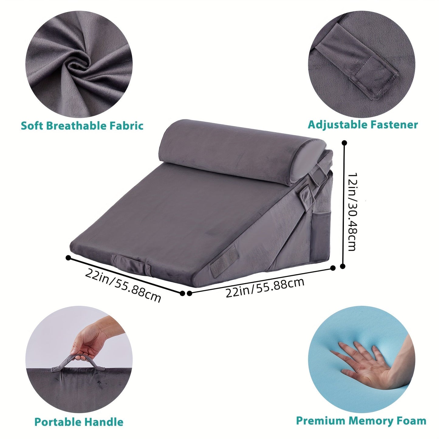 CLOUDREST – Adjustable Bed Wedge Pillow for Comfort, Support & Leg Elevation