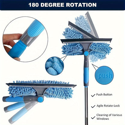 SKYSHINE - 2-in-1 Extendable High Window Cleaning Kit with Squeegee 4