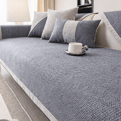 Sofa Throw Blanket - Non-Slip Cotton Linen Sofa Cover for All-Season Comfort 0