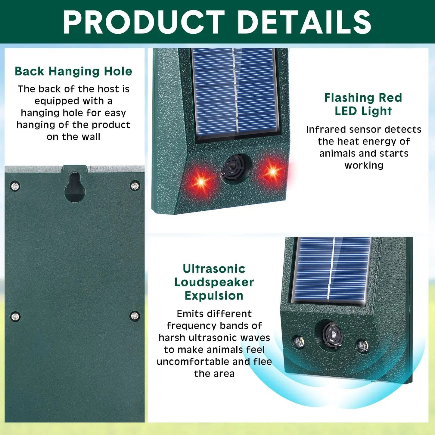 BIRDZONE – Solar Ultrasonic Motion-Detect Bird Repellent