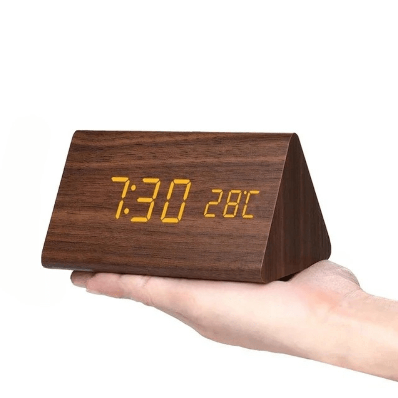 WOODHOUR – LED Wooden Clock with Voice Control for Modern Smart Living