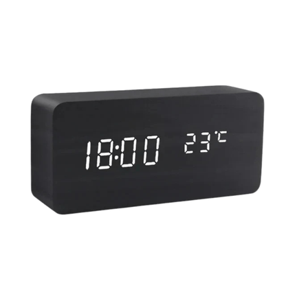 WOODHOUR – LED Wooden Clock with Voice Control for Modern Smart Living