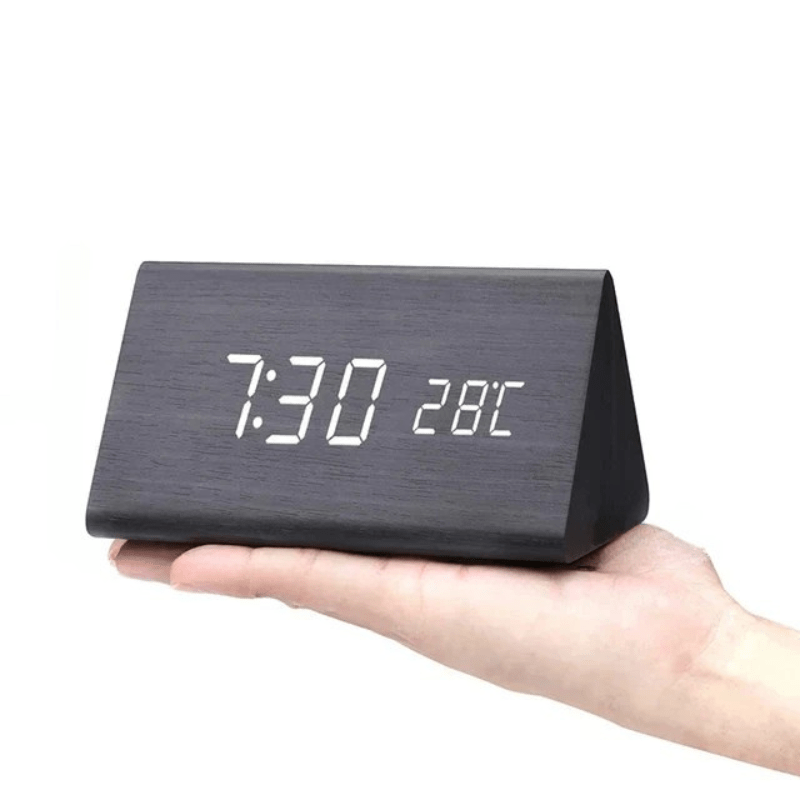 WOODHOUR – LED Wooden Clock with Voice Control for Modern Smart Living
