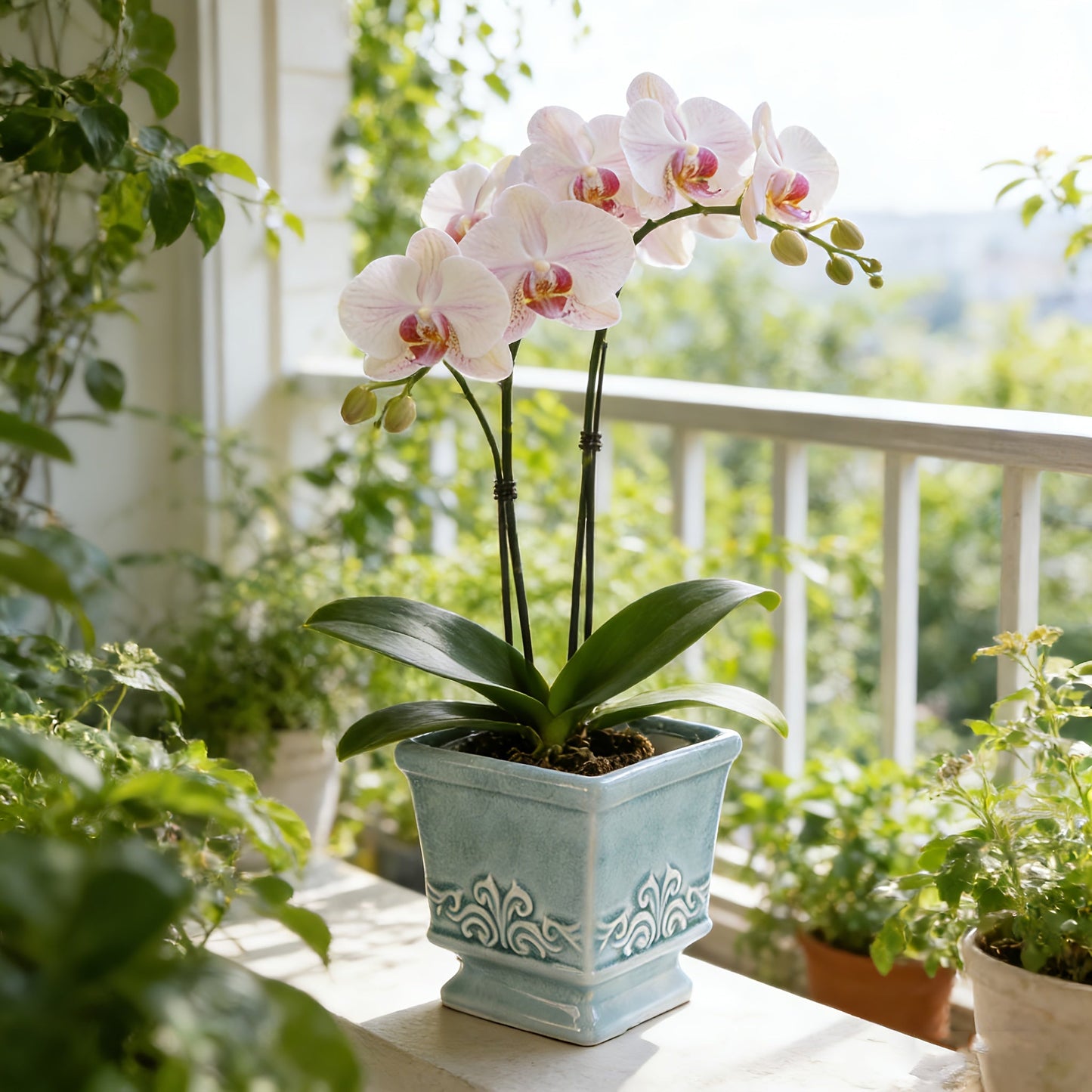 Vintage Ceramic Planter - Square Ceramic Pot with Integrated Drainage for Indoor Plants 7