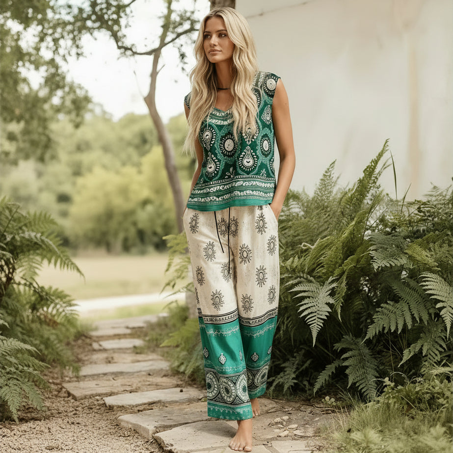 Bohemian Linen Print Vacation Set