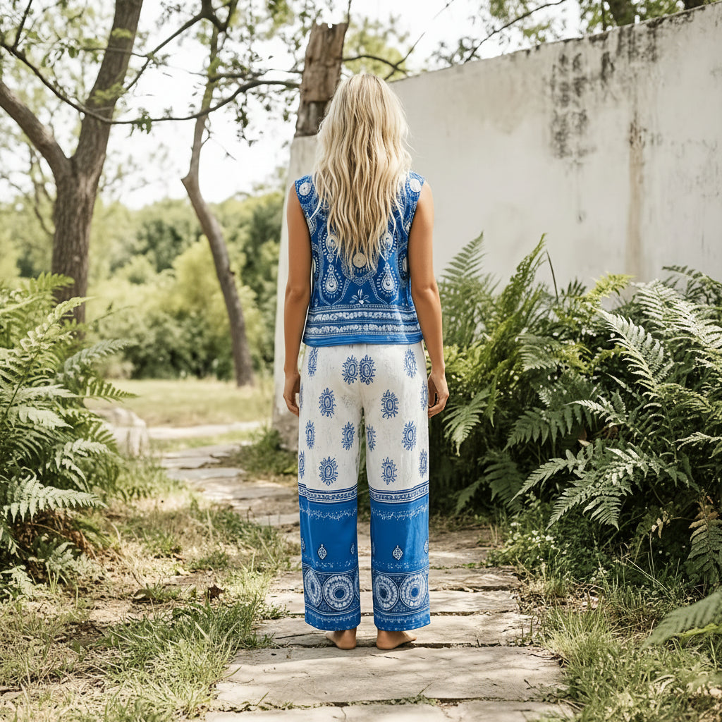 Bohemian Linen Print Vacation Set
